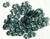 50 3x8mm Transparent Montana Blue Cupped Flower Beads